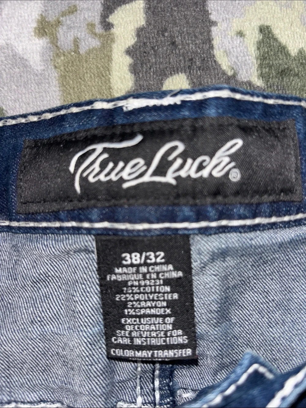 True Luck Men's Light Wash Distressed Bootcut Jeans